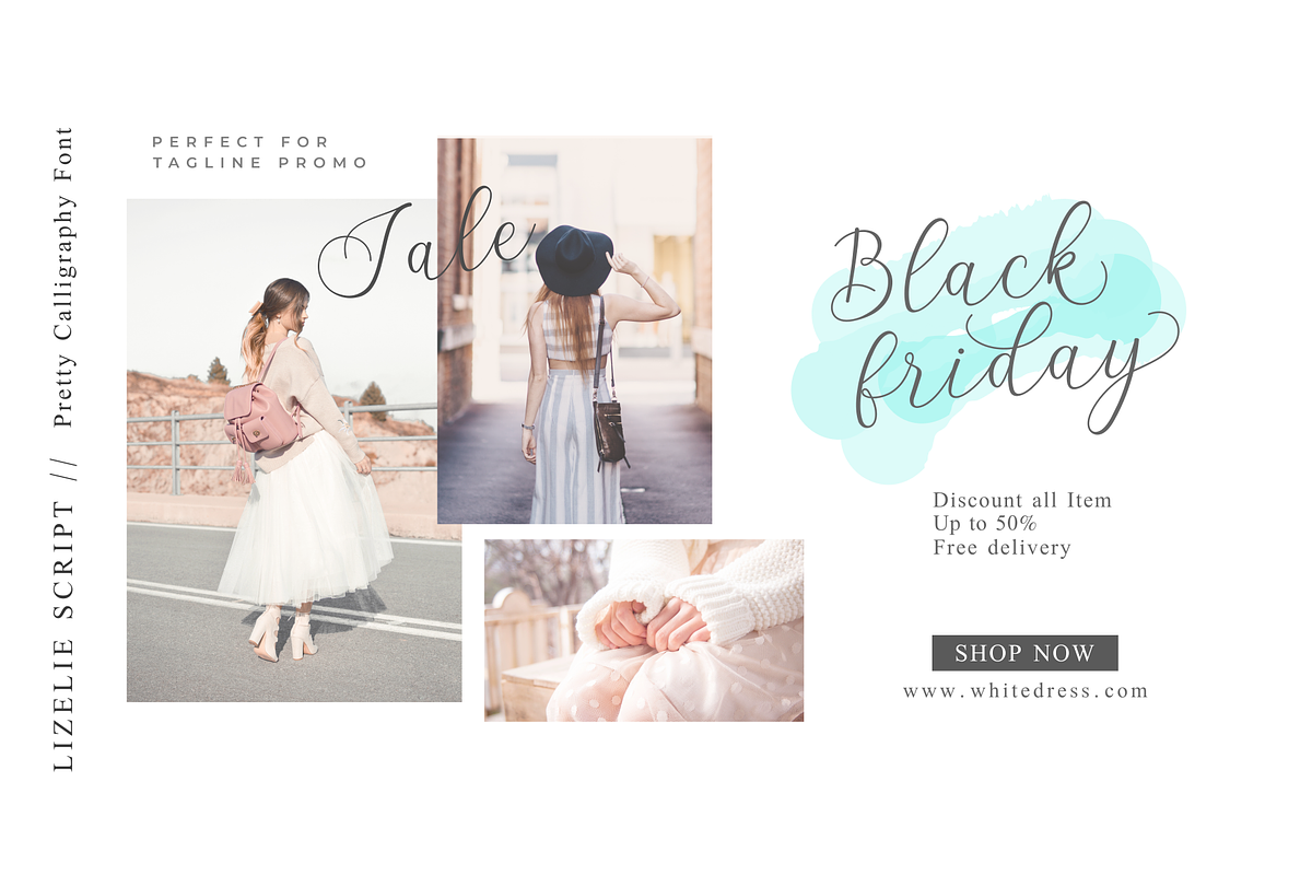Lizelie Calligraphy font preview 7