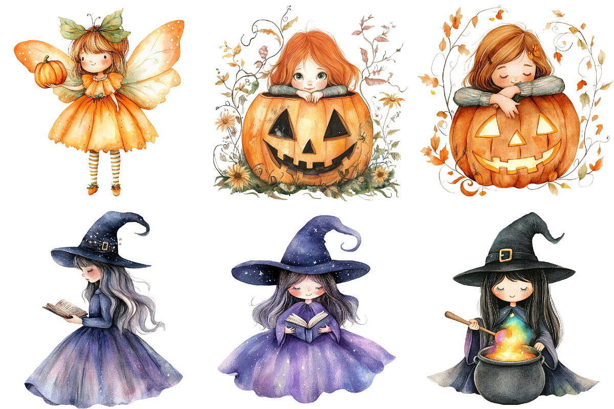 Cute Halloween Girl Sublimation, a Seasonal Illustration by CitraGraphics (Photo 4 of 4)