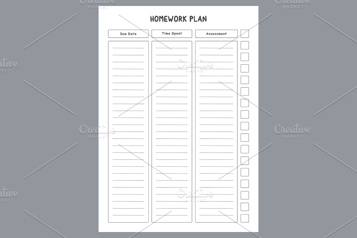 Home Work Plan Study Planning Page,, a Stationery Template by shahsoft (Photo 2 of 2)