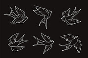 Old School Tattoo Birds, an Animal Illustration by Vecster (Thumbnail 4 of 9)