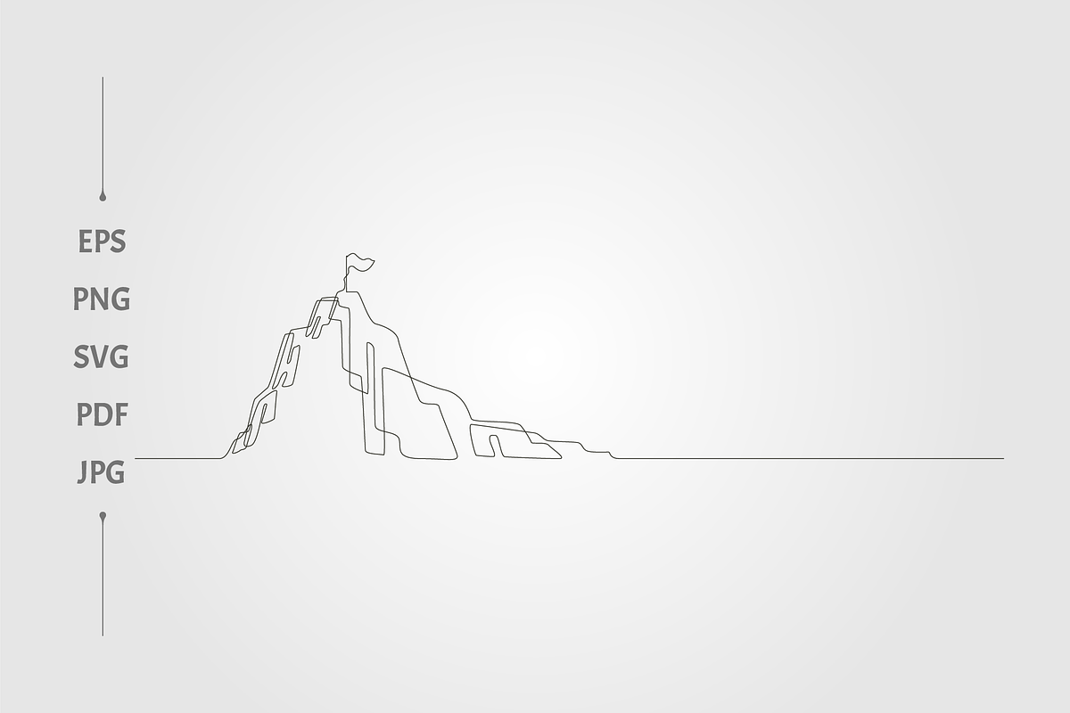 Mountain flag line art, an Object Graphic by lawoel (Photo 1 of 3)