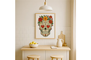 Sugar Skull Wall Art Day of the Dead, a Background Graphic by LaseredNinja (Thumbnail 5 of 7)