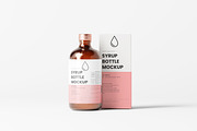 Syrup Bottle and Box Mockups, a Packaging Mockup by MockupFree.Net (Thumbnail 7 of 12)