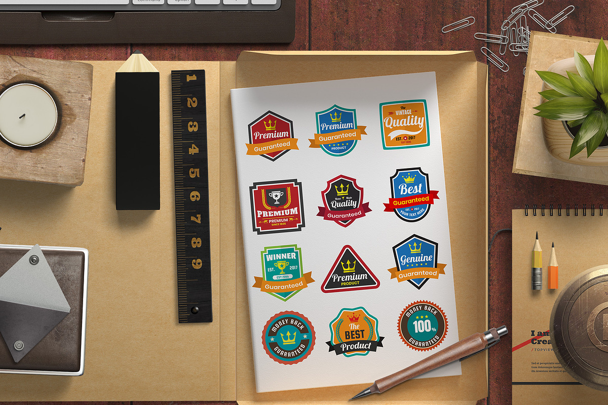 1046 VINTAGE BADGE & RIBBON, a Branding & Logo Template by Toonsteb (Photo 2 of 19)
