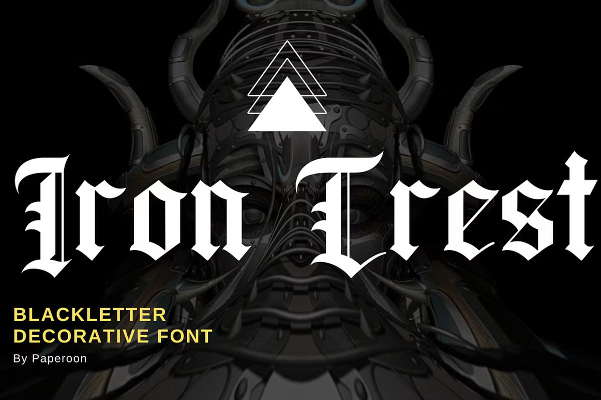 IronCrest - A Blackletter Font, a Blackletter Font by GearShift (Photo 1 of 4)