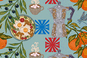 Mediterranean Breakfast Coffee Seaml, a Pattern Graphic by NayaChu (Thumbnail 2 of 10)