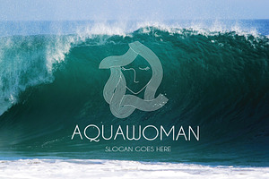aqua woman logo minimalist elegant