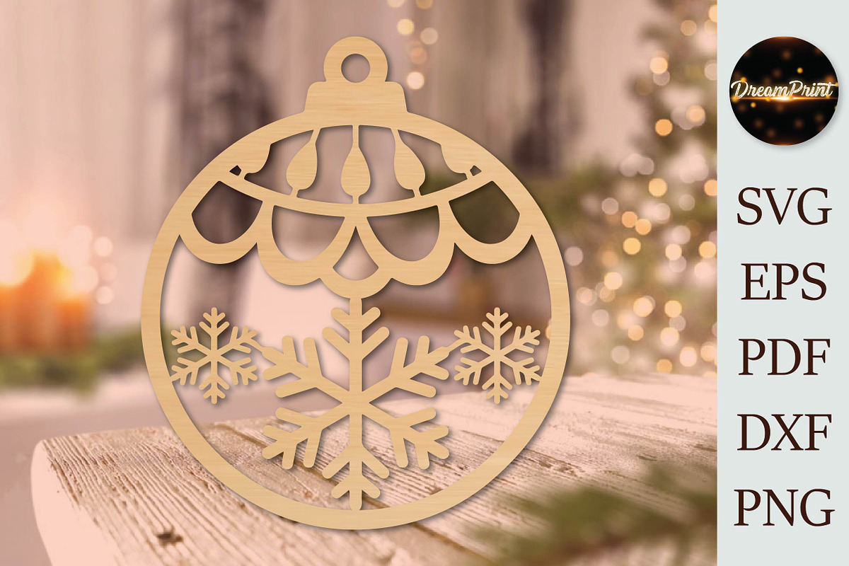 Christmas Snowflake Bell Ornament, a Seasonal Illustration by DreamPrint404 (Photo 3 of 3)