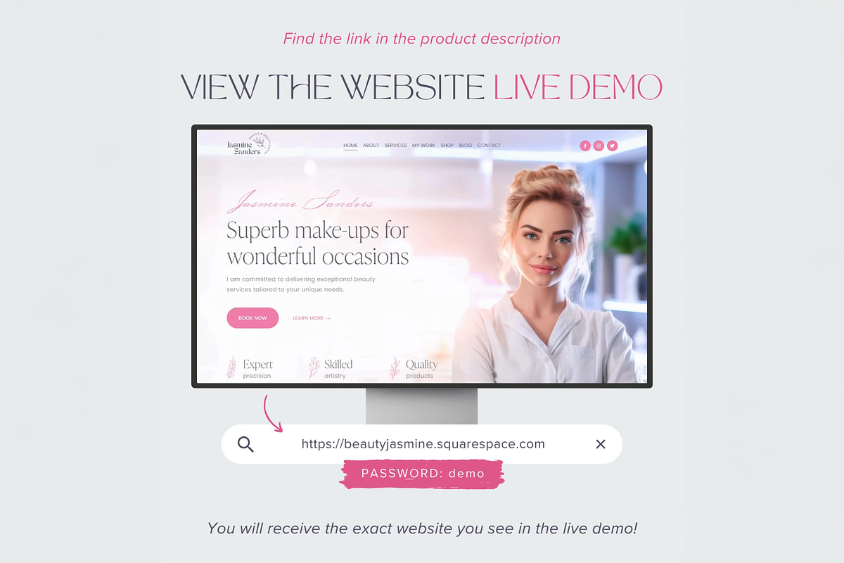 Esthetician Squarespace Template preview 2