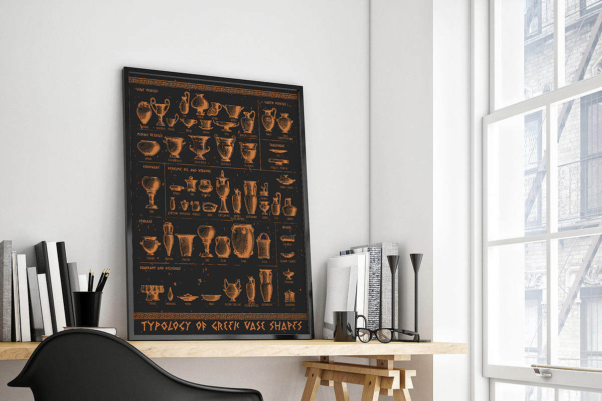 Typology of Greek vase shapes, an Illustration by CatMadePattern (Photo 3 of 8)