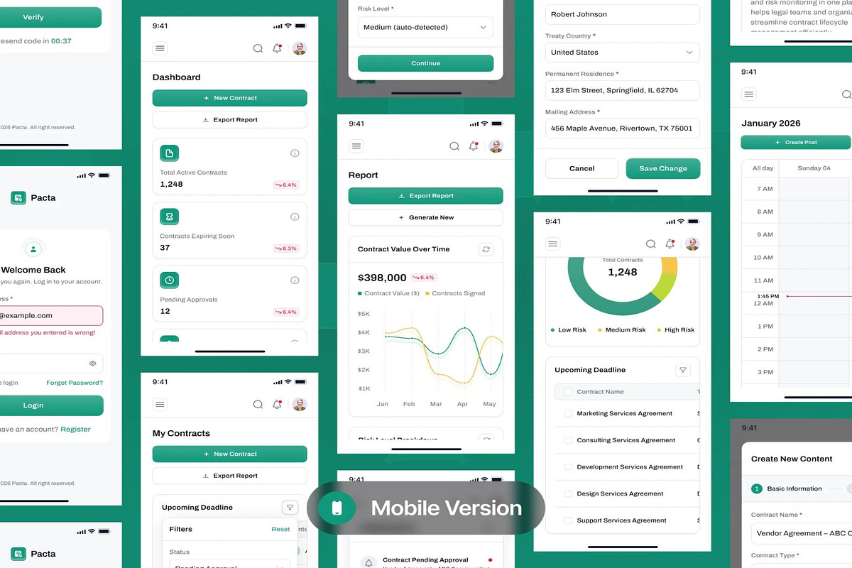 Pacta – Contract & Legal Management, an UI Kit Template by Creative Perspective (Photo 5 of 7)