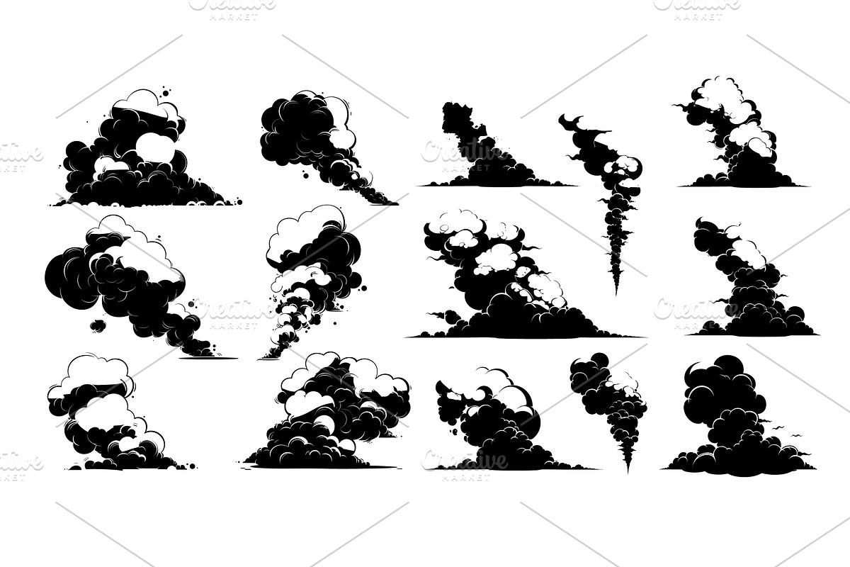 Smoke haze clouds black ink sketch, an Illustration by Valerie Bodnar