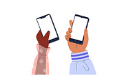 Hands with empty phone screens set, a Technology Illustration by Good Studio (Thumbnail 3 of 4)