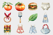 Watercolor Barbecue Clipart, a Seasonal Illustration by Design Market (Thumbnail 2 of 5)