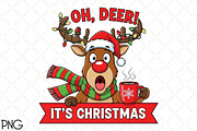 Christmas OH Deer PNG, an Illustration by Black Bird Studio (Thumbnail 1 of 4)