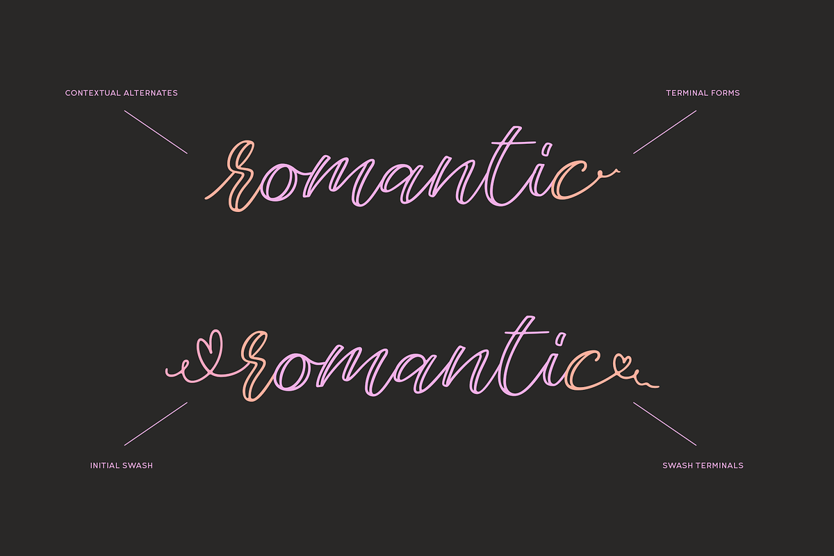 Smoochie | An Inline Script Font, a Script Font by Ayca Atalay (Photo 6 of 9)