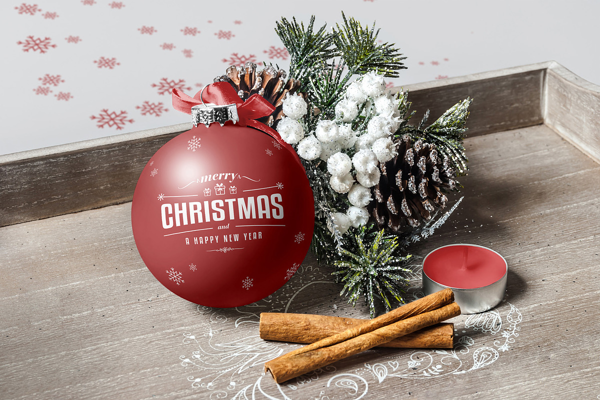 Christmas Ball Mock-up, a Merchandise Mockup by Yogurt86 (Photo 13 of 13)
