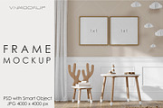Nursery Frame Mockup PSD JPG, a Poster Template by VNmockup (Thumbnail 2 of 5)