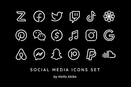 100 Minimalist App Icons / White