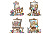 Canvas on Wooden Easel Clipart JPG, an Illustration by Memories By Lea (Thumbnail 3 of 19)