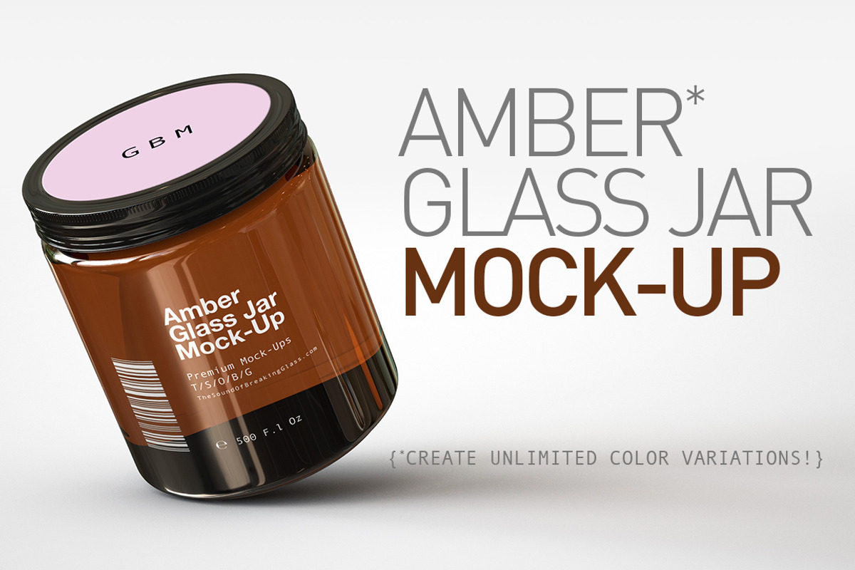 Amber Glass Jar Mock-Up, a Household Mockup by TSOBG (Photo 1 of 16)