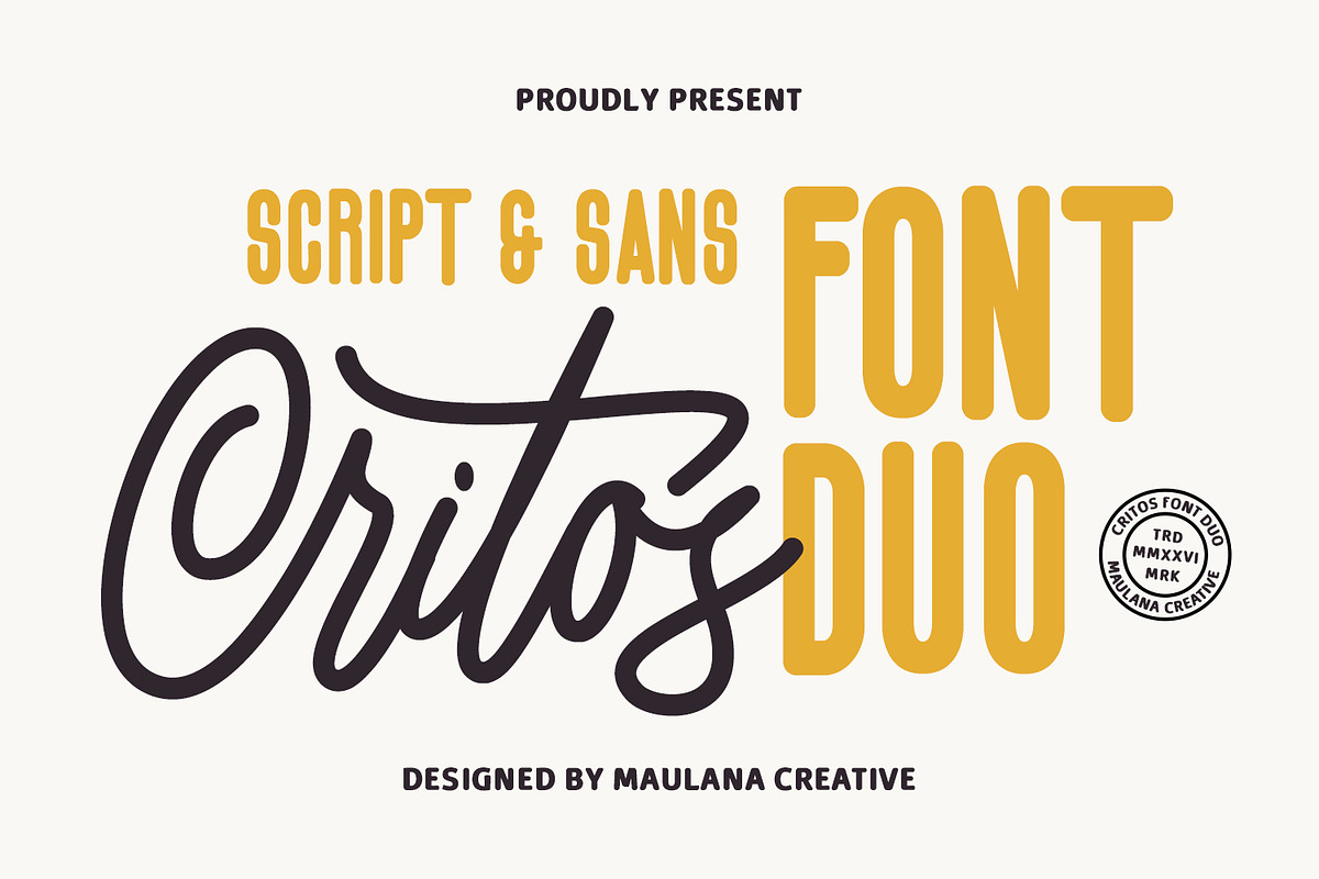 Critos Font Duo Modern Vintage Font, a Script Font by Maulana Creative (Photo 1 of 7)