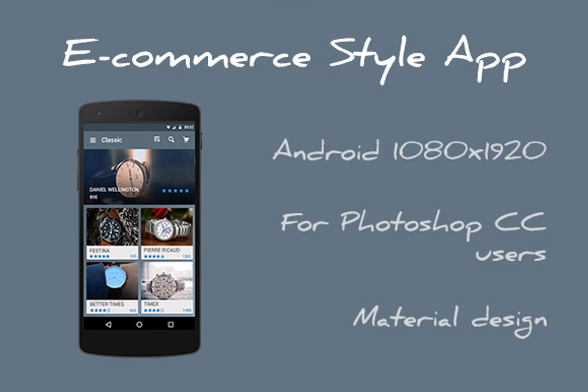 E-commerce Style App, an Android Mockup by Isma Shop (Photo 2 of 3)