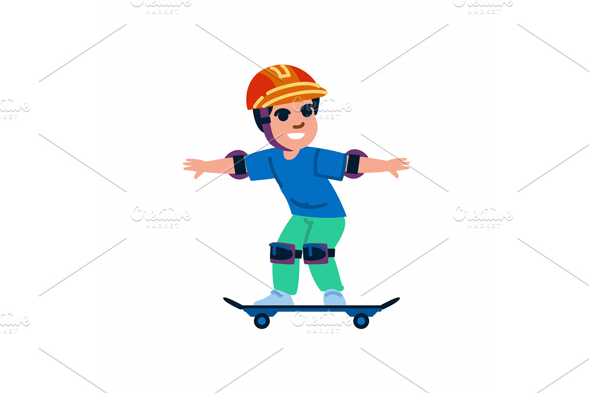 Young boy wearing protective gear, a Sport Illustration by pikepicture
