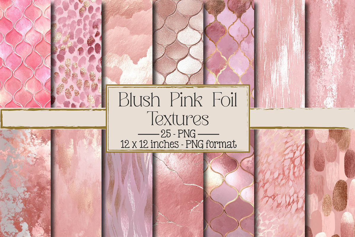 Blush Pink Foil Textures, a Texture Illustration by DreamPrint404 (Photo 1 of 4)