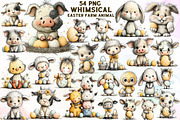 Whimsical Easter Farm Animal Clipart, an Illustration by Sublimation Artist (Thumbnail 1 of 7)