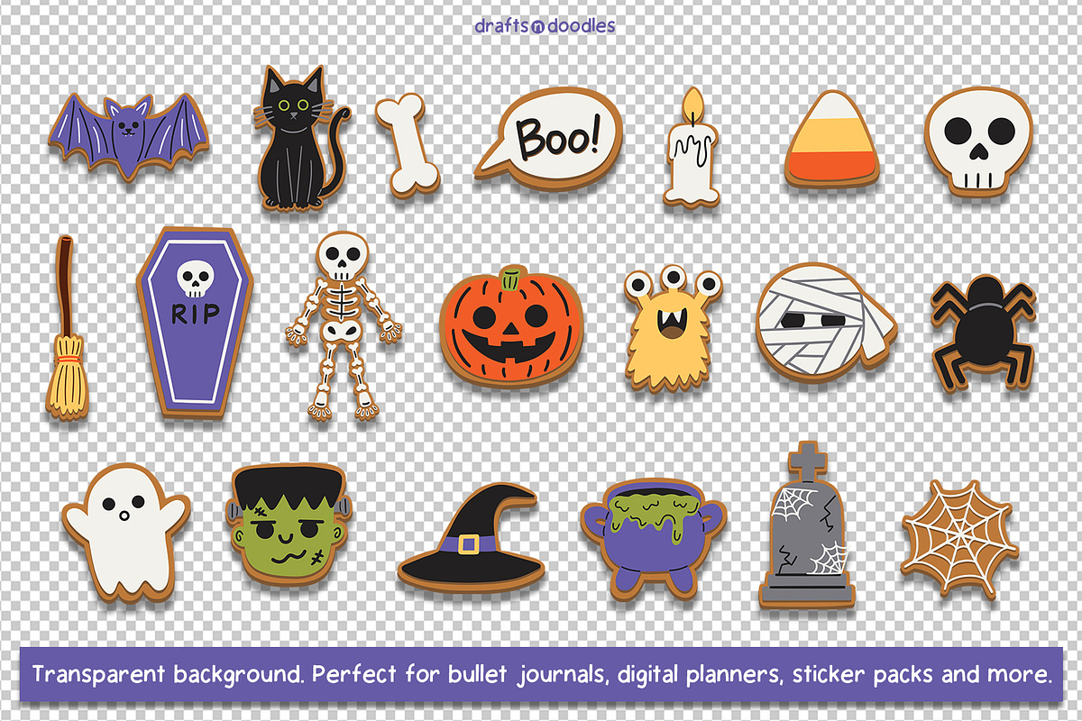 Halloween Gingerbread Cookies, a Food Illustration by Drafts n Doodles (Photo 3 of 3)