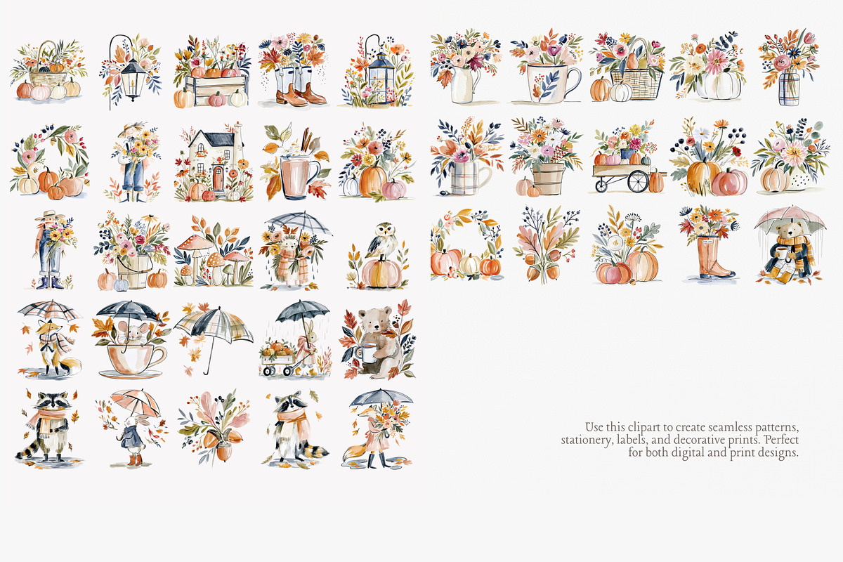 autumn harvest clipart set, a Decorative Illustration by Patishop Art (Photo 10 of 10)