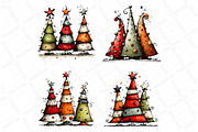 Whimsical Christmas tree Clipart, a Texture Illustration by DreamPrint404 (Thumbnail 4 of 5)