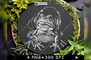 Frog Wearing Headphones Music Lover, a Background Graphic by LaseredNinja (Thumbnail 7 of 7)