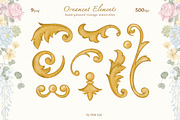 Vintage Garden Watercolor Clipart, a Decorative Illustration by Ooh Lily (Thumbnail 11 of 23)