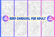 Bird Carousel Coloring Pages, an Animal Illustration by Coco Bloom (Thumbnail 1 of 5)