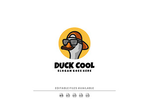 Duck Cool Mascot Logo Design, a Branding & Logo Template by Artnivora.Std