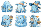 Iridescent Ghost Halloween Clipart, a Seasonal Illustration by DreamArtGraphic (Thumbnail 4 of 5)