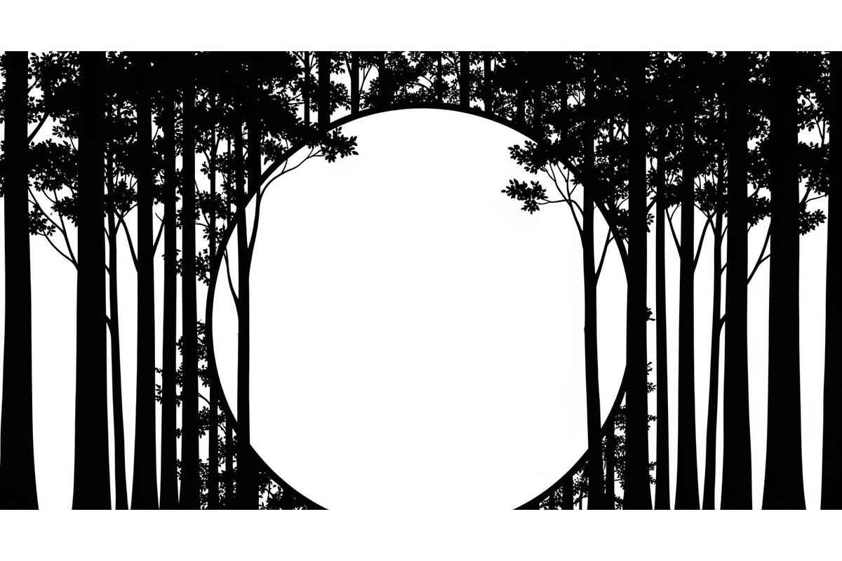 Forest Frame Silhouette SVG Bundle, an Illustration by jahid234 (Photo 9 of 51)