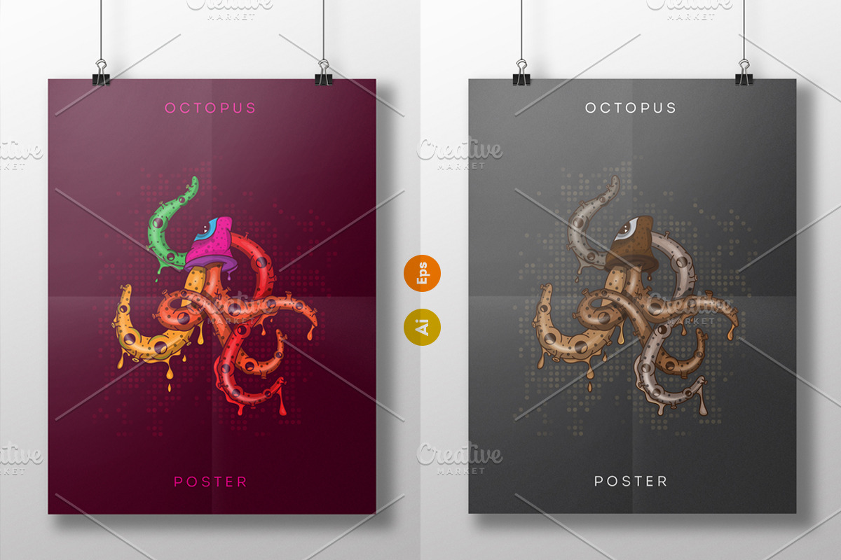 Octopus-TShirt and Poster Design, an Illustration by Cre8iveSense (Photo 2 of 5)