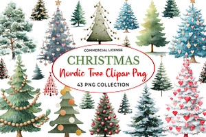 Christmas Nordic Tree Clipart PNG