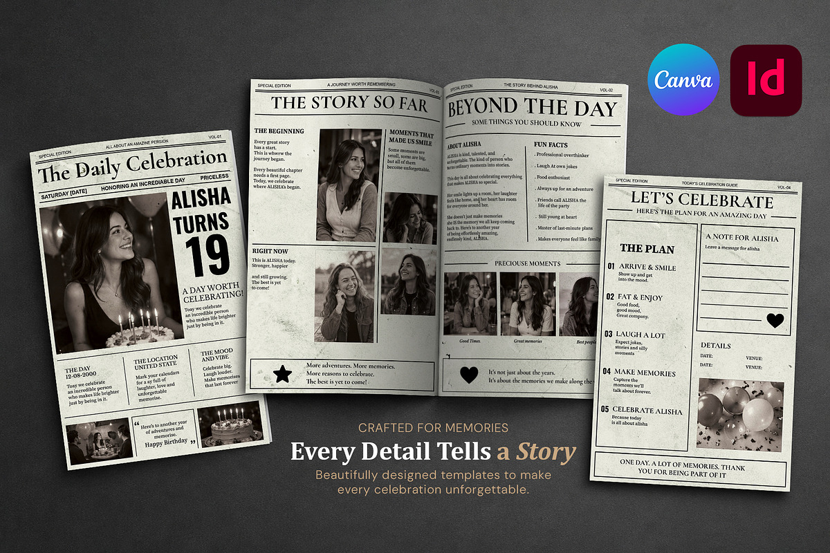 Birthday Newspaper Print Template, a Magazine Template by Shajib Shikder (Photo 6 of 10)