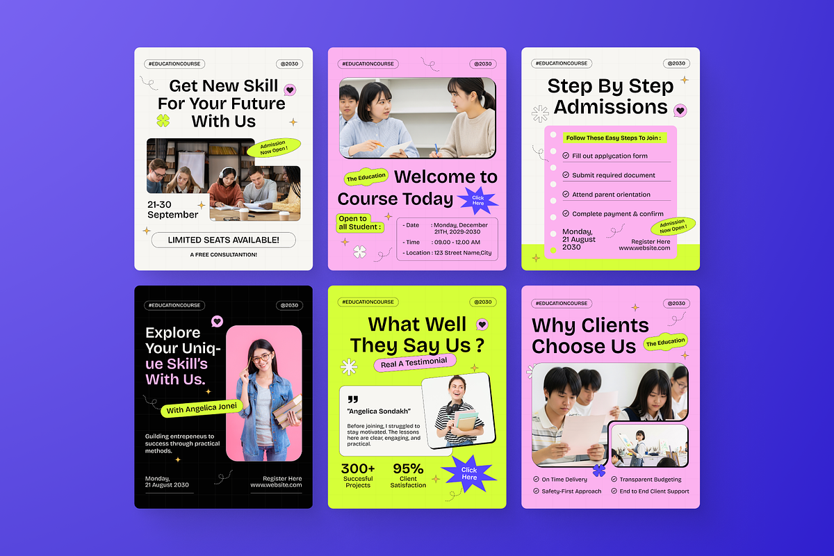 Education Course Instagram Post, a Social Media Template by Annora Studio (Photo 2 of 6)
