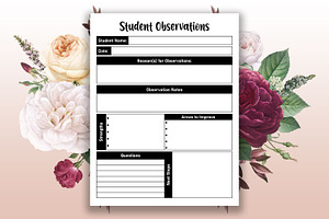 Student Observation Log KDP Interior, a Graphic by mh_arif