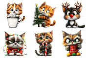 Whimsical Christmas Cat Clipart, an Illustration by Daily.Designs (Thumbnail 3 of 5)