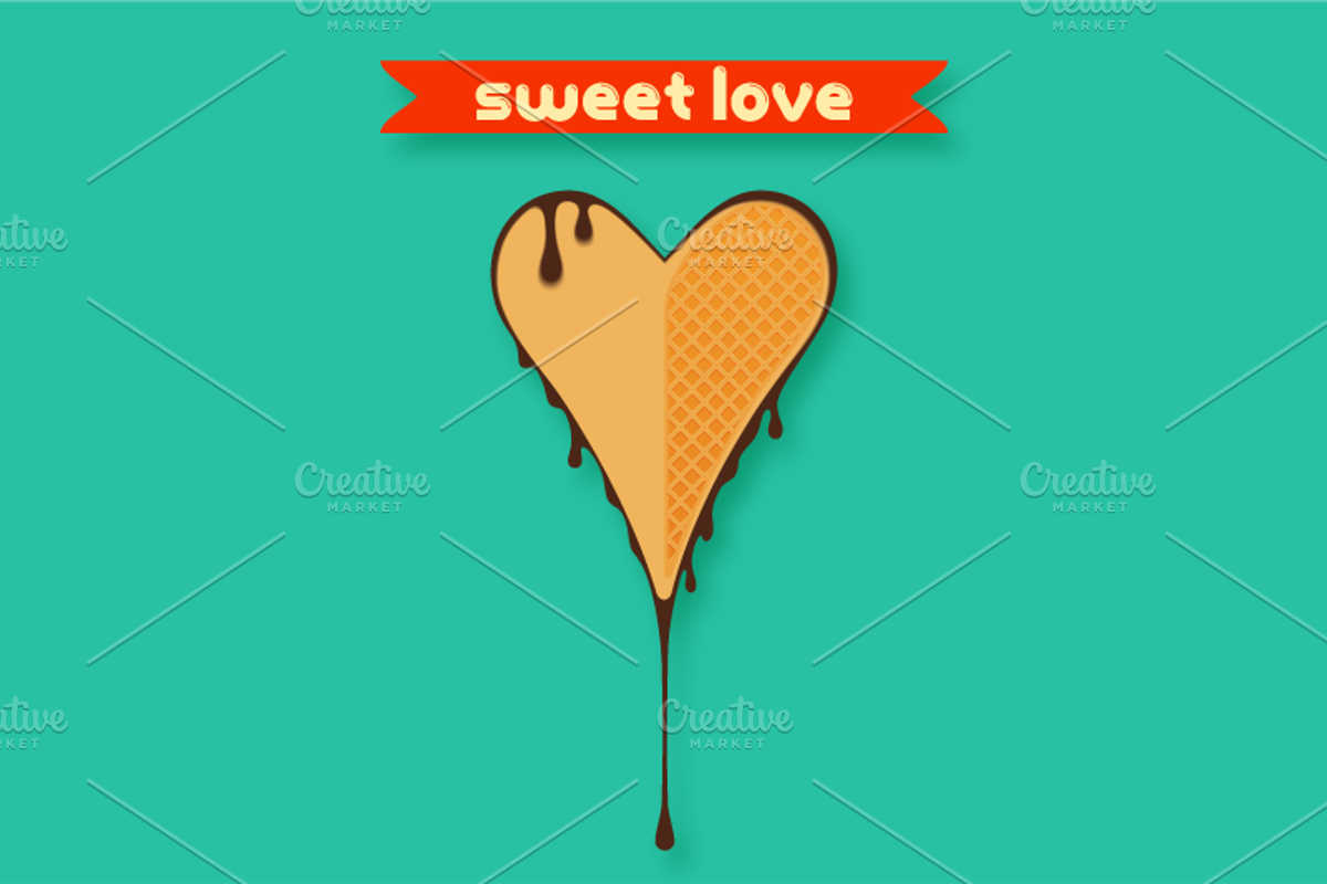 The Waffles Sweet Love, a Decorative Illustration by NKuvshinov