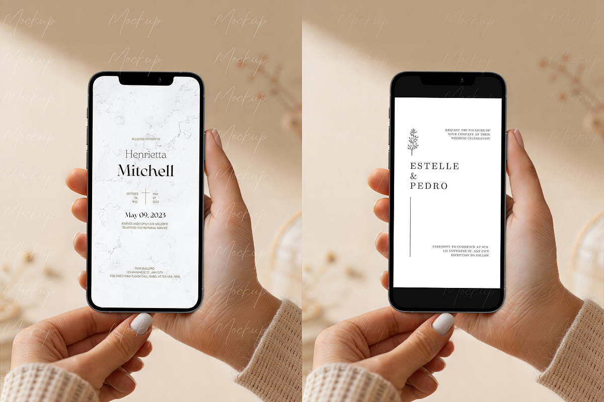 Minimalist Phone in Hands Mockup, a Product Mockup by TatiMockup (Photo 3 of 3)