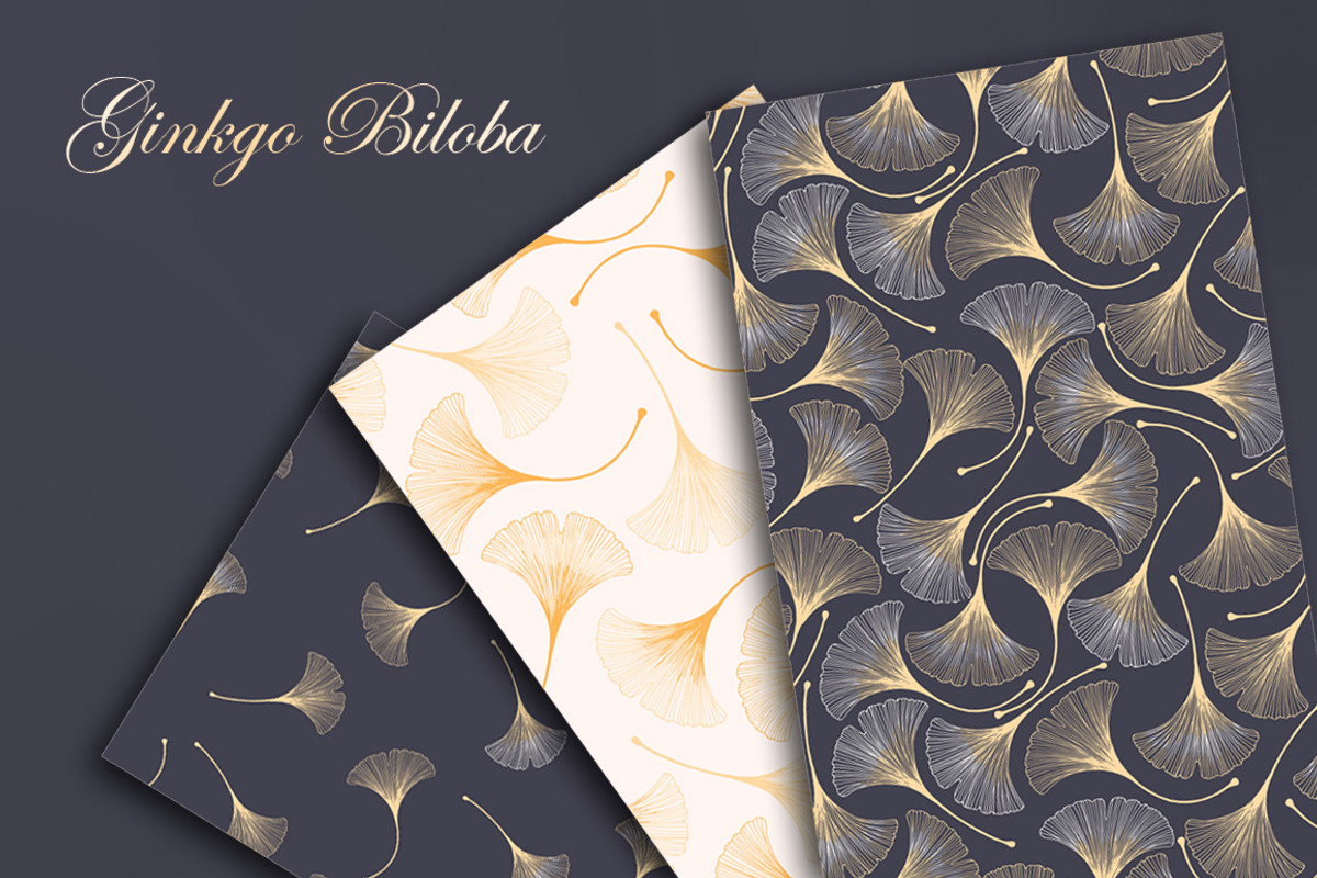 Ginkgo Patterns, a Pattern Graphic by GreyLilac