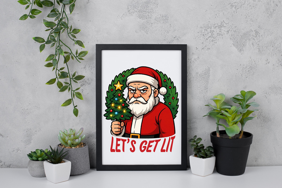 Funny Santa Claus Let’s Get Lit PNG, an Illustration by Daily.Designs (Photo 5 of 5)