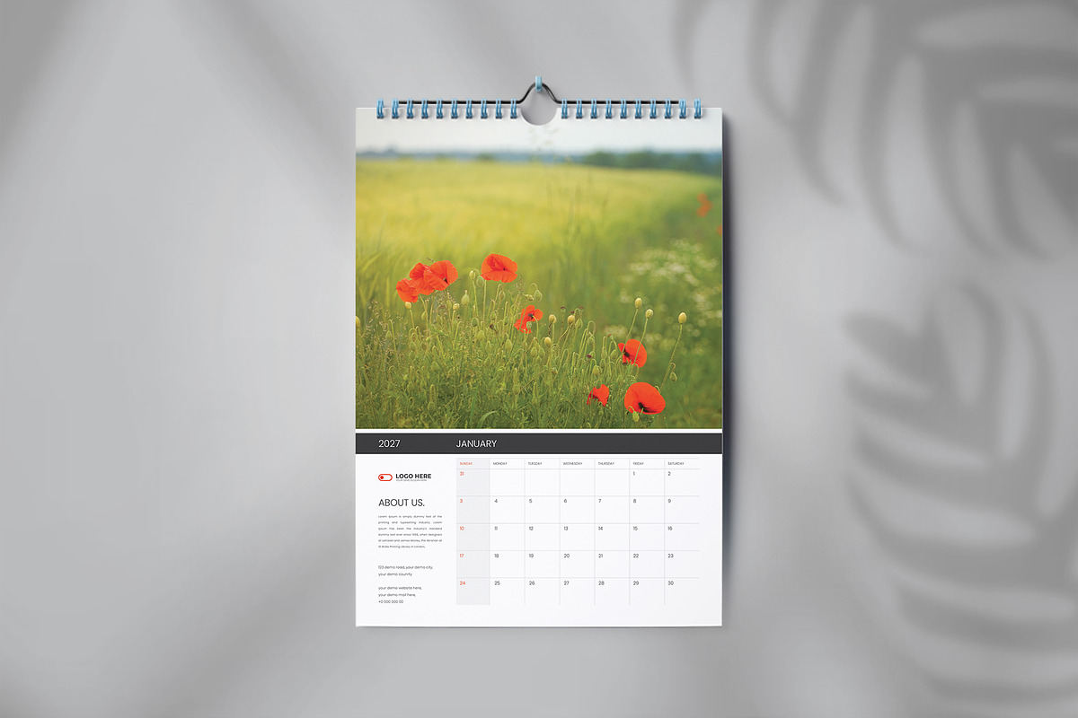 2027 Calendar template, a Stationery Template by Tanmoy Topu (Photo 2 of 3)